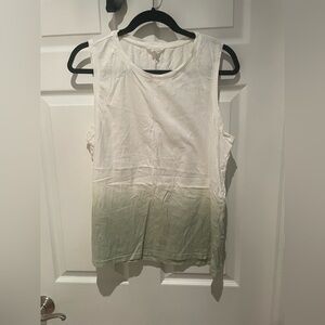 Caslon tank top in tye dye ombré green size large good condition